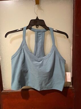 Beyond Yoga Dusty Blue Racerback Crop Top